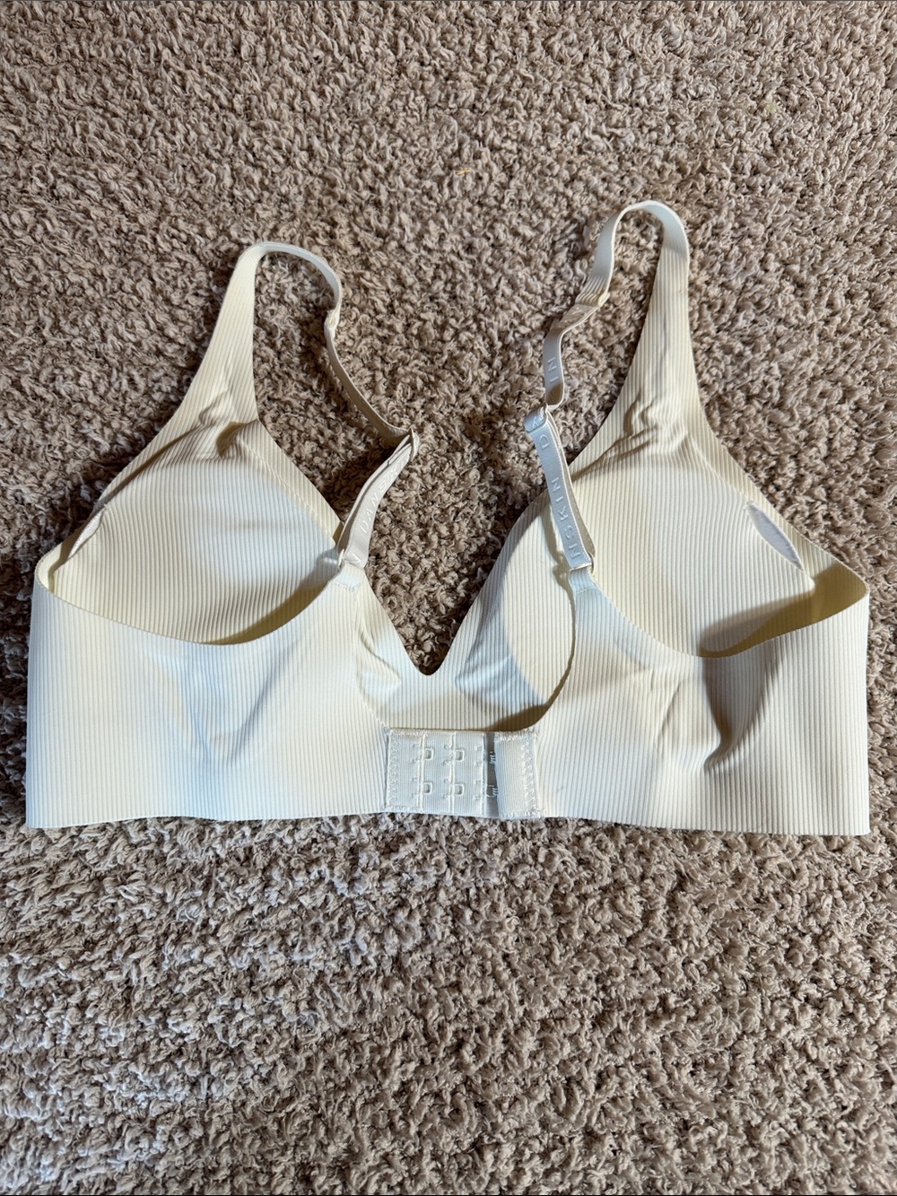 Danskin Ribbed Wireless Bra - Cream - Picture 3 of 3